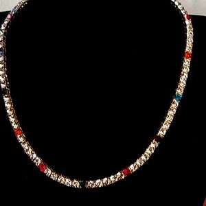 On 34th STREET Elegant Multicolor Rhinestone Necklace adjustable NWTs